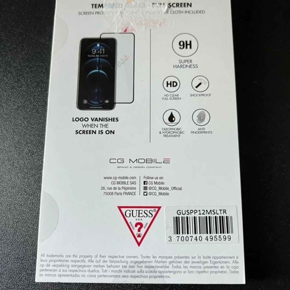Guess iPhone 12 and 12 Pro Tempered Glass Screen Protector